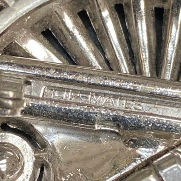 RARE SPECTACULAR DESIGN!, AUTHENTIC VINTAGE ART DECO CLIP-MATES BROOCH / PIN KTF - Picture 4 of 13